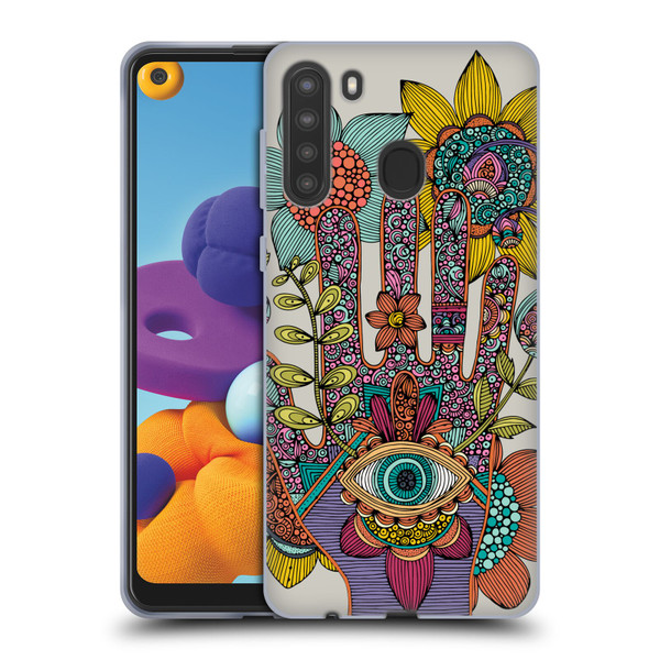 Valentina Symbols Illustration Hamsa Soft Gel Case for Samsung Galaxy A21 (2020)