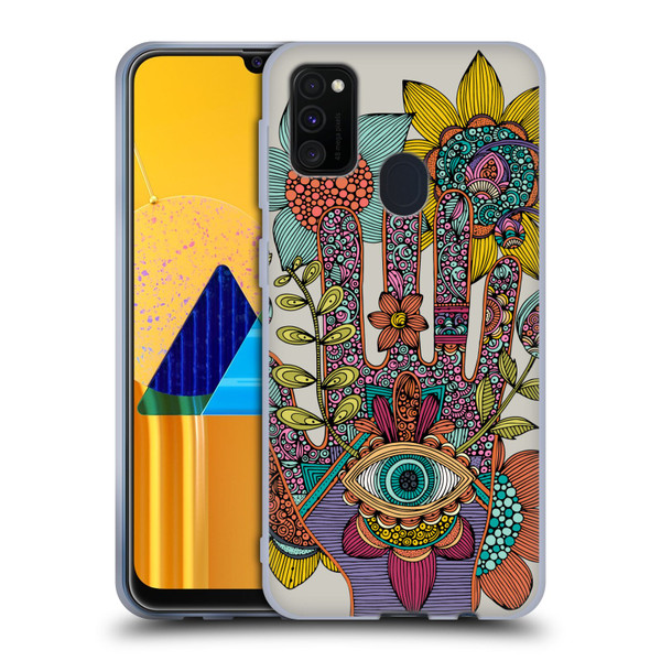 Valentina Symbols Illustration Hamsa Soft Gel Case for Samsung Galaxy M30s (2019)/M21 (2020)