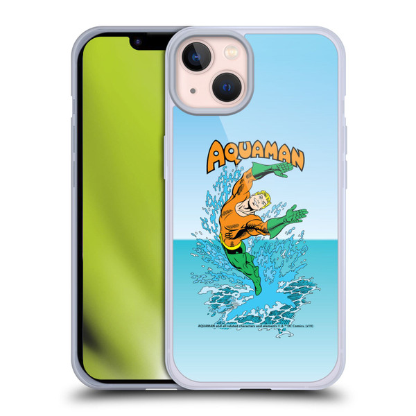 Aquaman DC Comics Fast Fashion Splash Soft Gel Case for Apple iPhone 13