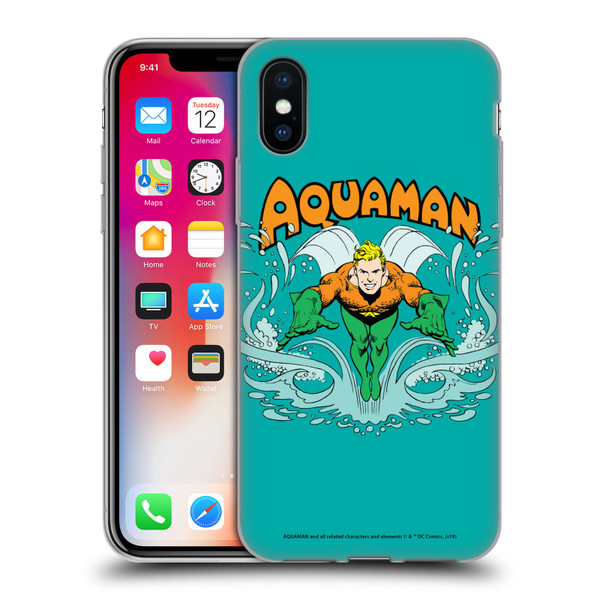 Aquaman DC Comics Fast Fashion Swim Soft Gel Case for Apple iPhone X / iPhone XS