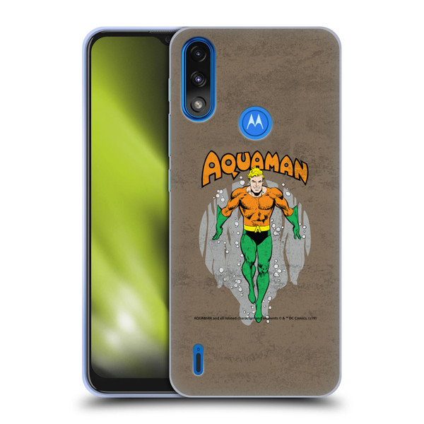 Aquaman DC Comics Fast Fashion Classic Distressed Look Soft Gel Case for Motorola Moto E7 Power / Moto E7i Power