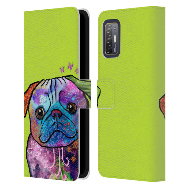 Duirwaigh Animals Pug Dog Leather Book Wallet Case Cover For HTC Desire 21 Pro 5G