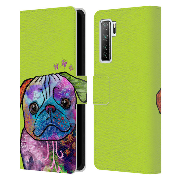 Duirwaigh Animals Pug Dog Leather Book Wallet Case Cover For Huawei Nova 7 SE/P40 Lite 5G