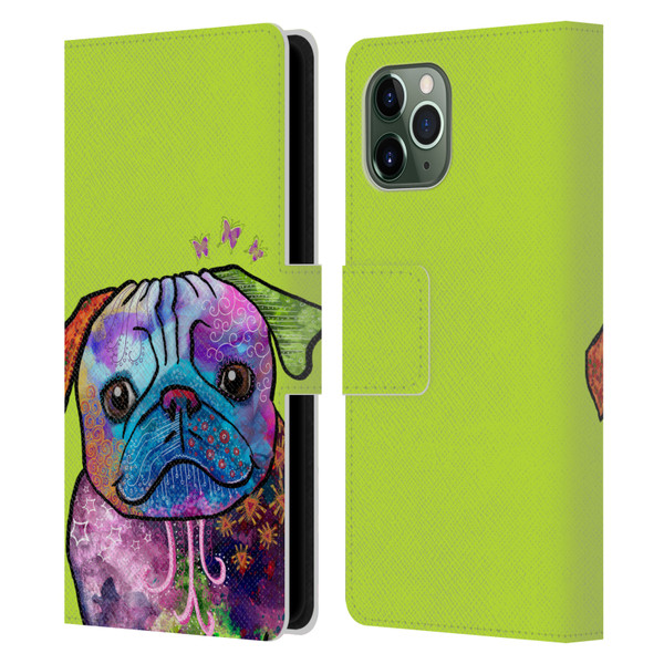 Duirwaigh Animals Pug Dog Leather Book Wallet Case Cover For Apple iPhone 11 Pro