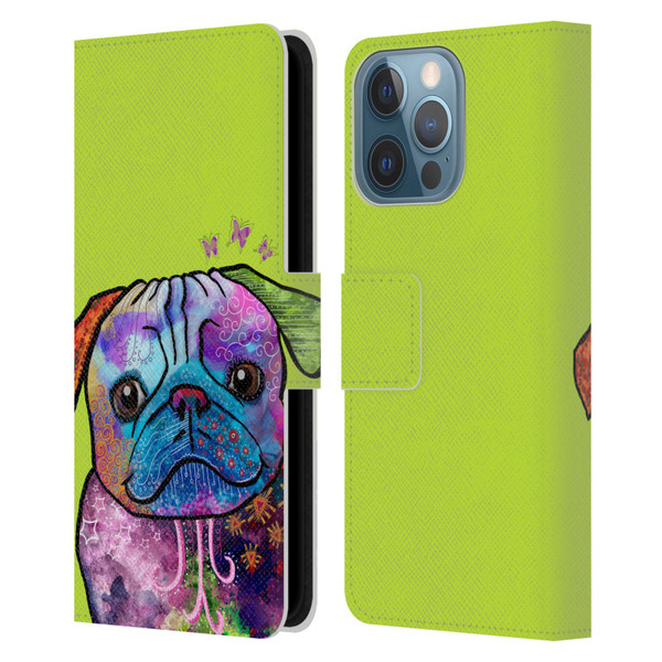 Duirwaigh Animals Pug Dog Leather Book Wallet Case Cover For Apple iPhone 13 Pro
