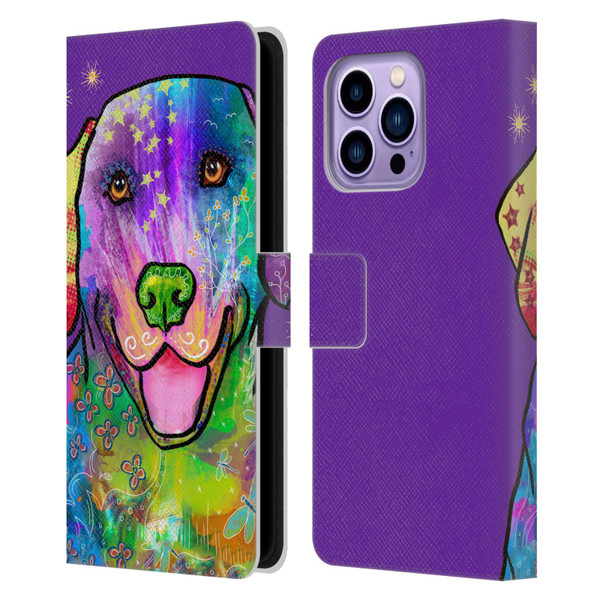 Duirwaigh Animals Golden Retriever Dog Leather Book Wallet Case Cover For Apple iPhone 14 Pro Max