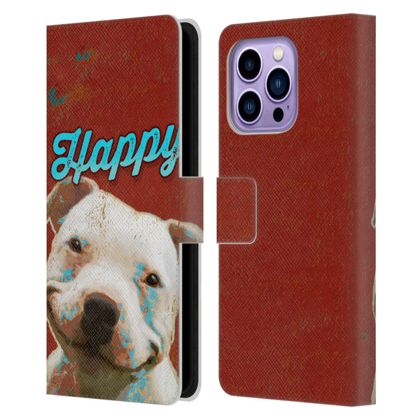Duirwaigh Animals Pitbull Dog Leather Book Wallet Case Cover For Apple iPhone 14 Pro Max