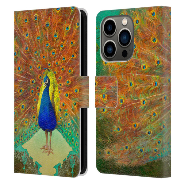 Duirwaigh Animals Peacock Leather Book Wallet Case Cover For Apple iPhone 14 Pro