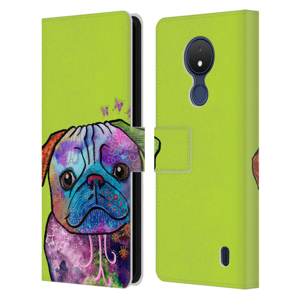 Duirwaigh Animals Pug Dog Leather Book Wallet Case Cover For Nokia C21