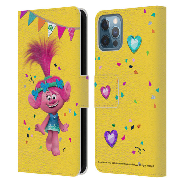 Trolls Graphics Poppy Leather Book Wallet Case Cover For Apple iPhone 12 / iPhone 12 Pro