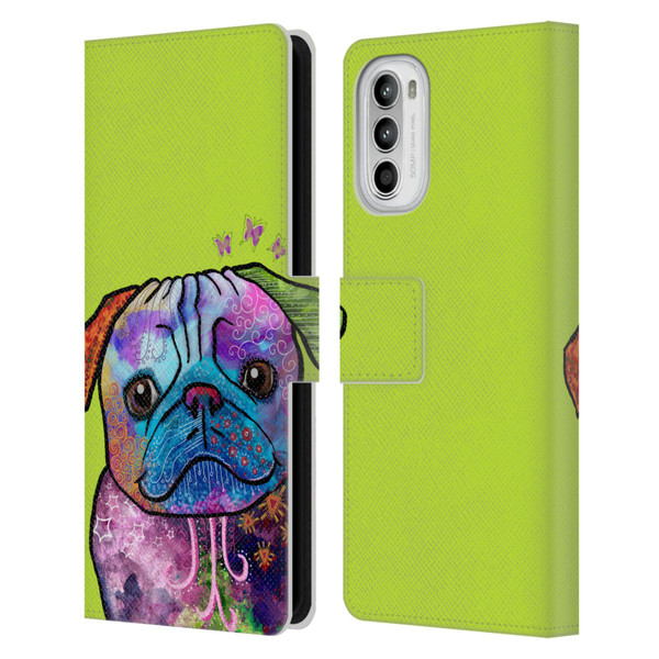 Duirwaigh Animals Pug Dog Leather Book Wallet Case Cover For Motorola Moto G52