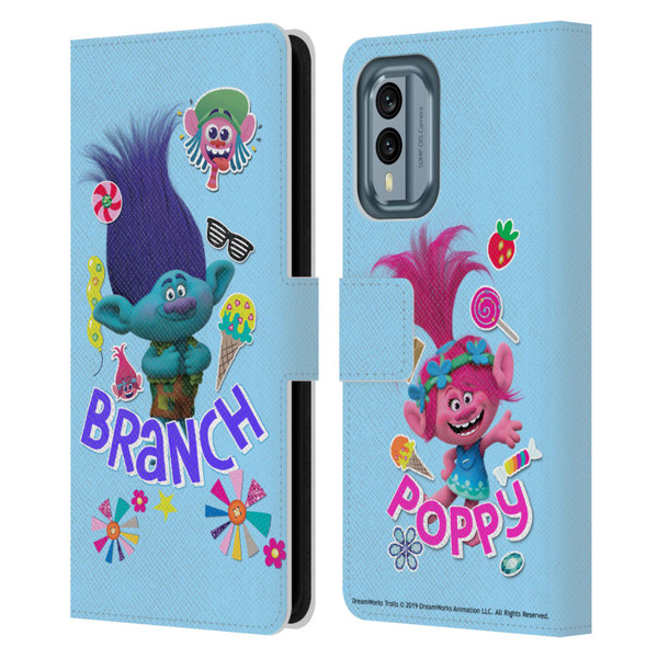 Trolls Graphics Branch Leather Book Wallet Case Cover For Nokia X30