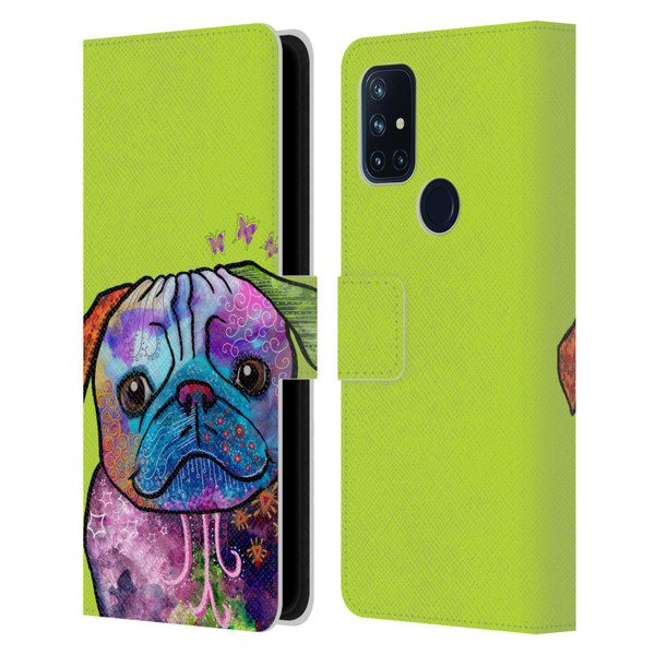 Duirwaigh Animals Pug Dog Leather Book Wallet Case Cover For OnePlus Nord N10 5G