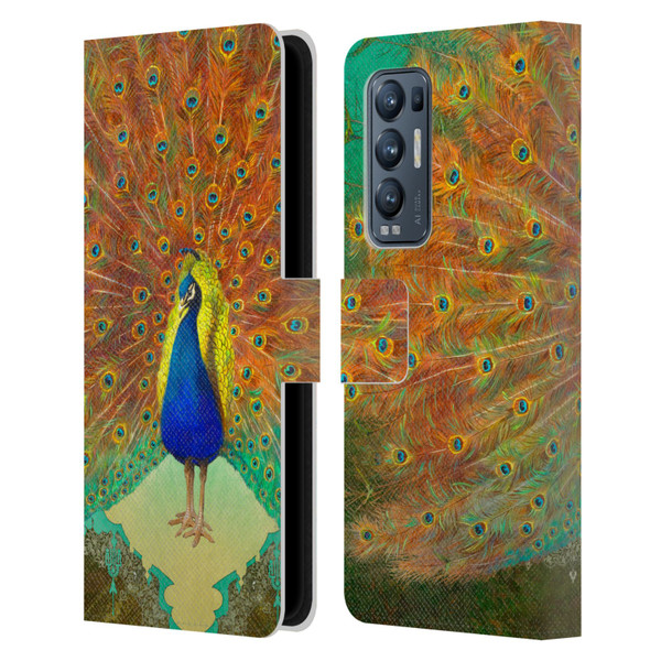 Duirwaigh Animals Peacock Leather Book Wallet Case Cover For OPPO Find X3 Neo / Reno5 Pro+ 5G