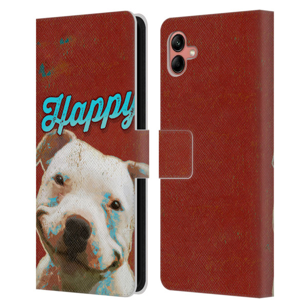 Duirwaigh Animals Pitbull Dog Leather Book Wallet Case Cover For Samsung Galaxy A04 (2022)