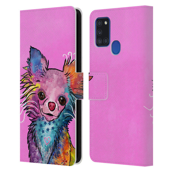 Duirwaigh Animals Chihuahua Dog Leather Book Wallet Case Cover For Samsung Galaxy A21s (2020)