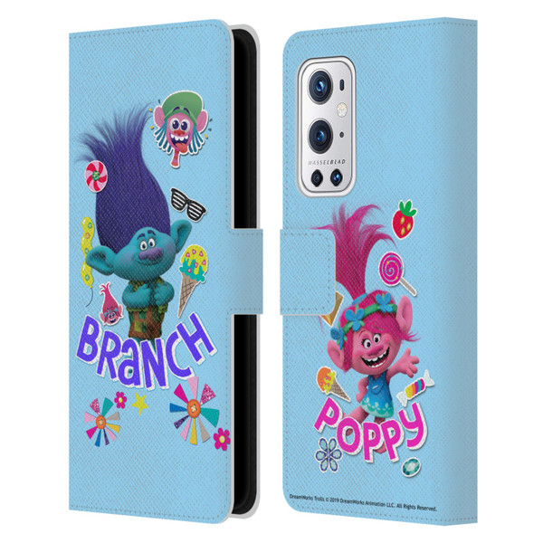 Trolls Graphics Branch Leather Book Wallet Case Cover For OnePlus 9 Pro