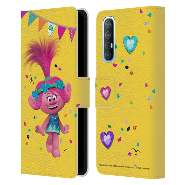 Trolls Graphics Poppy Leather Book Wallet Case Cover For OPPO Find X2 Neo 5G