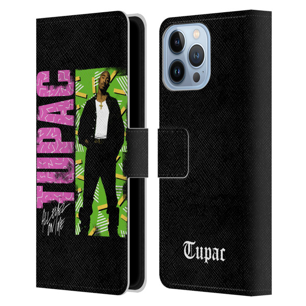 Tupac Shakur Key Art Distressed Look Leather Book Wallet Case Cover For Apple iPhone 13 Pro Max