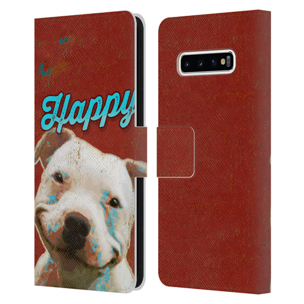 Duirwaigh Animals Pitbull Dog Leather Book Wallet Case Cover For Samsung Galaxy S10+ / S10 Plus