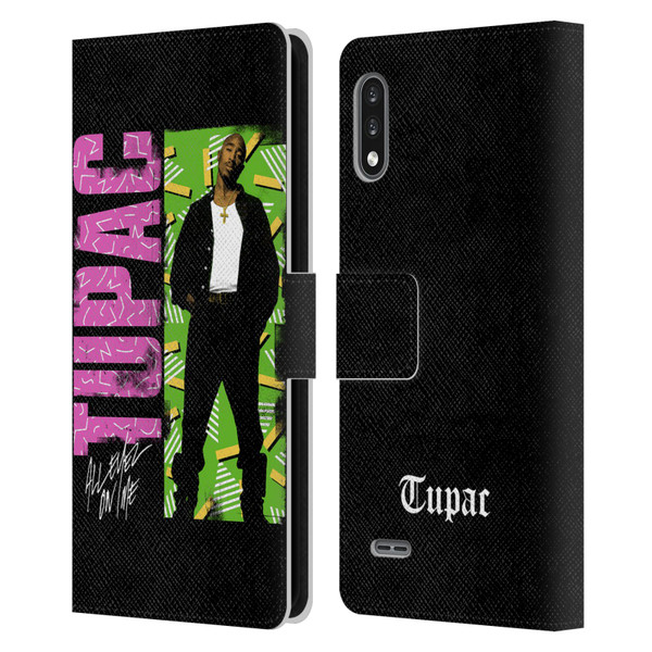 Tupac Shakur Key Art Distressed Look Leather Book Wallet Case Cover For LG K22