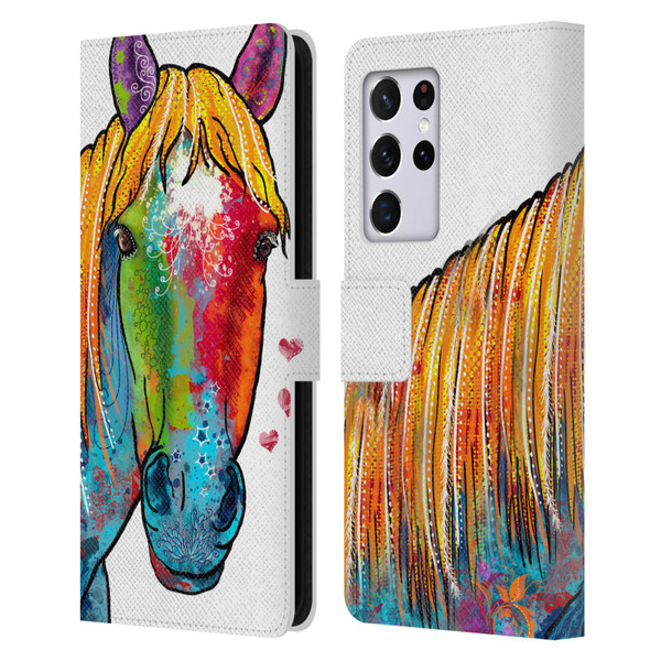 Duirwaigh Animals Horse Leather Book Wallet Case Cover For Samsung Galaxy S21 Ultra 5G