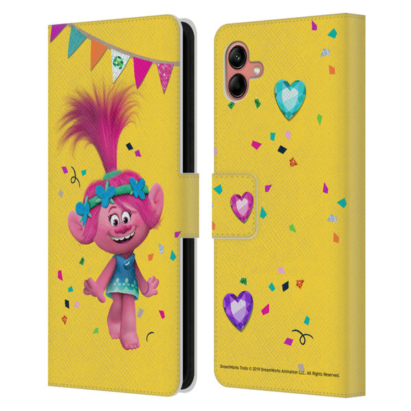 Trolls Graphics Poppy Leather Book Wallet Case Cover For Samsung Galaxy A04 (2022)