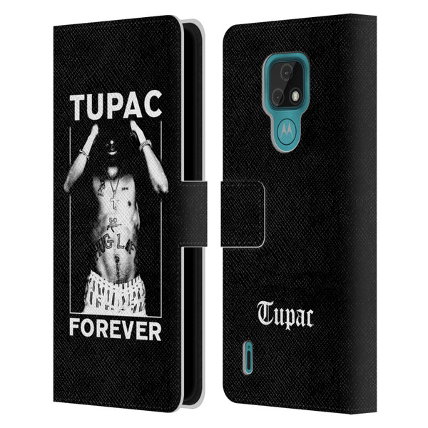 Tupac Shakur Key Art Forever Leather Book Wallet Case Cover For Motorola Moto E7