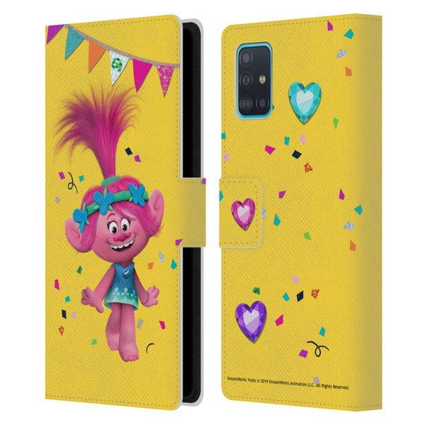 Trolls Graphics Poppy Leather Book Wallet Case Cover For Samsung Galaxy A51 (2019)