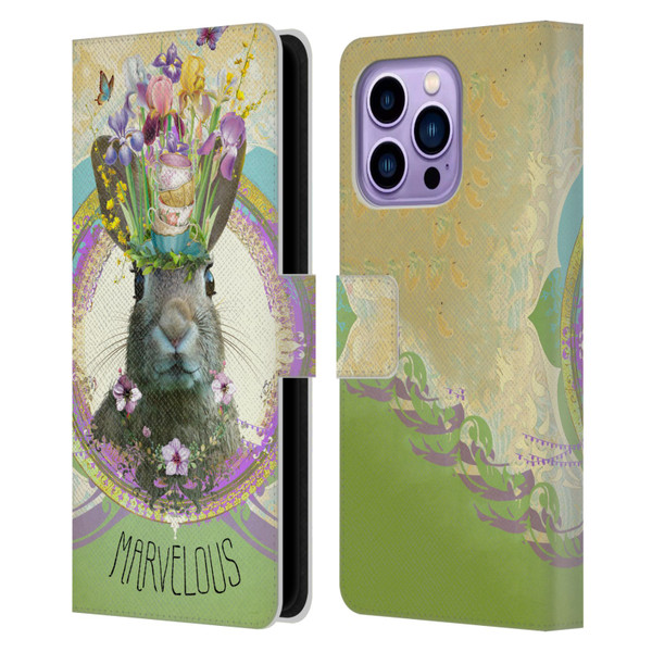 Duirwaigh Boho Animals Rabbit Leather Book Wallet Case Cover For Apple iPhone 14 Pro Max