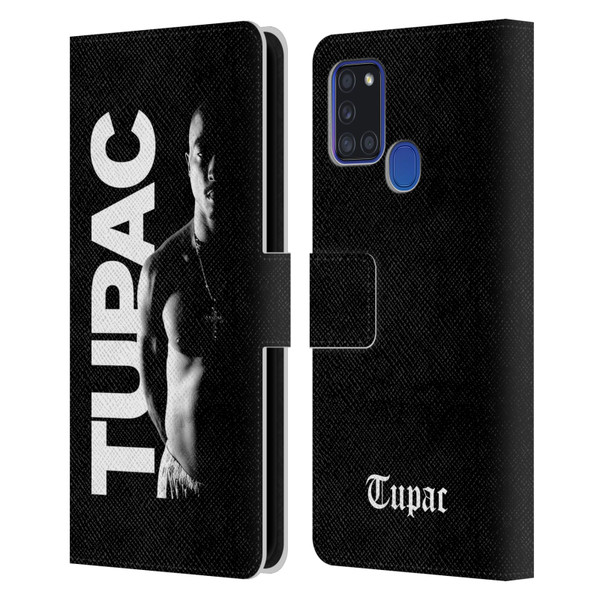 Tupac Shakur Key Art Black And White Leather Book Wallet Case Cover For Samsung Galaxy A21s (2020)