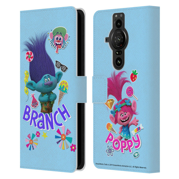 Trolls Graphics Branch Leather Book Wallet Case Cover For Sony Xperia Pro-I