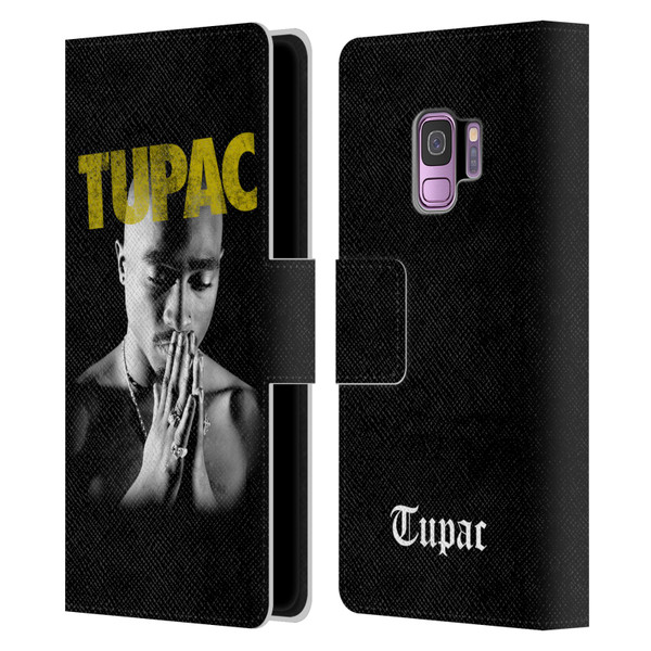 Tupac Shakur Key Art Golden Leather Book Wallet Case Cover For Samsung Galaxy S9