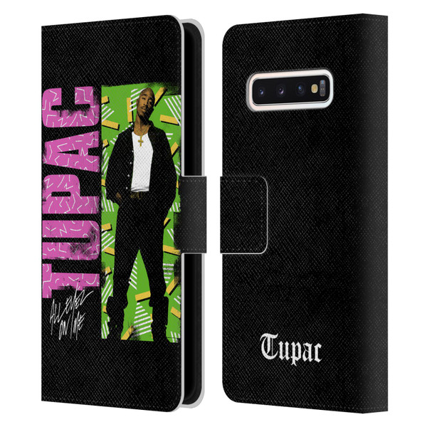 Tupac Shakur Key Art Distressed Look Leather Book Wallet Case Cover For Samsung Galaxy S10
