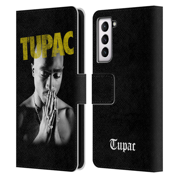 Tupac Shakur Key Art Golden Leather Book Wallet Case Cover For Samsung Galaxy S21 5G