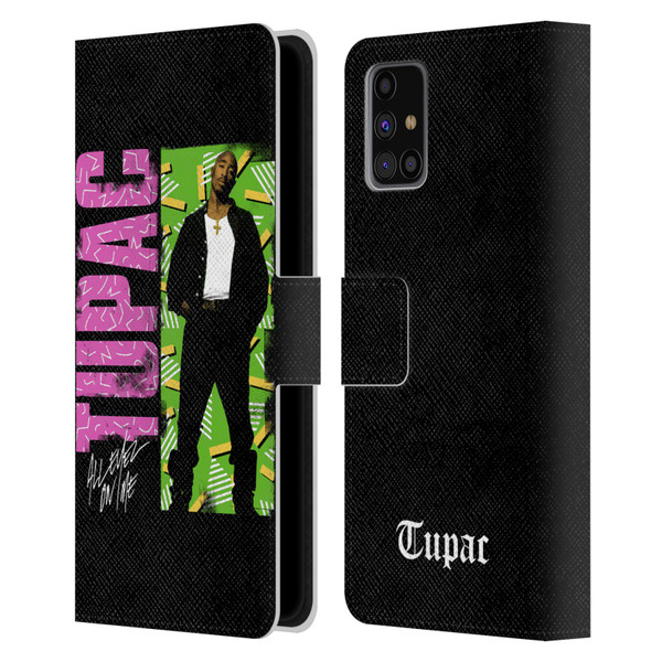 Tupac Shakur Key Art Distressed Look Leather Book Wallet Case Cover For Samsung Galaxy M31s (2020)