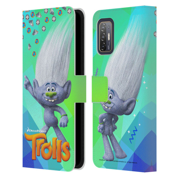 Trolls Snack Pack Guy Diamond Leather Book Wallet Case Cover For HTC Desire 21 Pro 5G