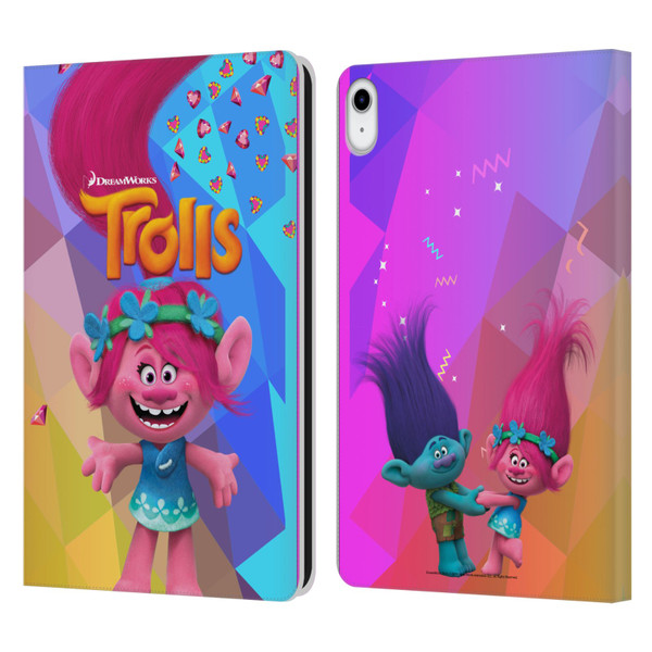 Trolls Snack Pack Poppy Leather Book Wallet Case Cover For Apple iPad 10.9 (2022)