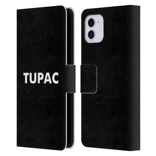 Tupac Shakur Logos Sans Serif Leather Book Wallet Case Cover For Apple iPhone 11