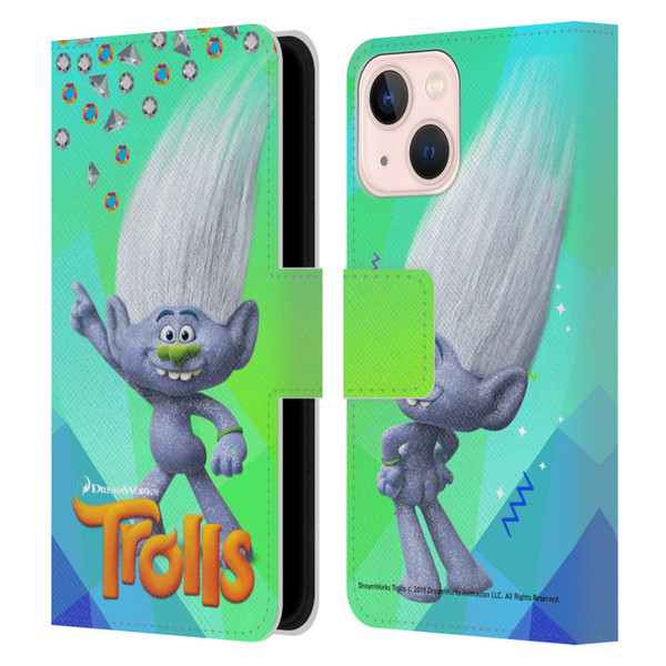Trolls Snack Pack Guy Diamond Leather Book Wallet Case Cover For Apple iPhone 13 Mini