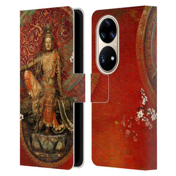 Duirwaigh God Quan Yin Leather Book Wallet Case Cover For Huawei P50 Pro