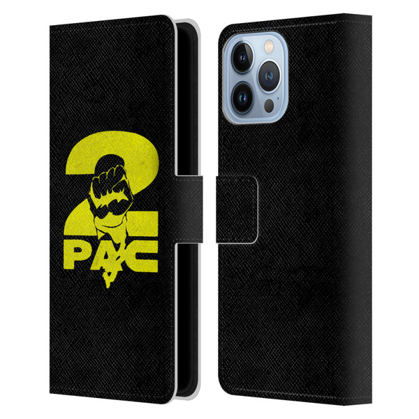 Tupac Shakur Logos Yellow Fist Leather Book Wallet Case Cover For Apple iPhone 13 Pro Max
