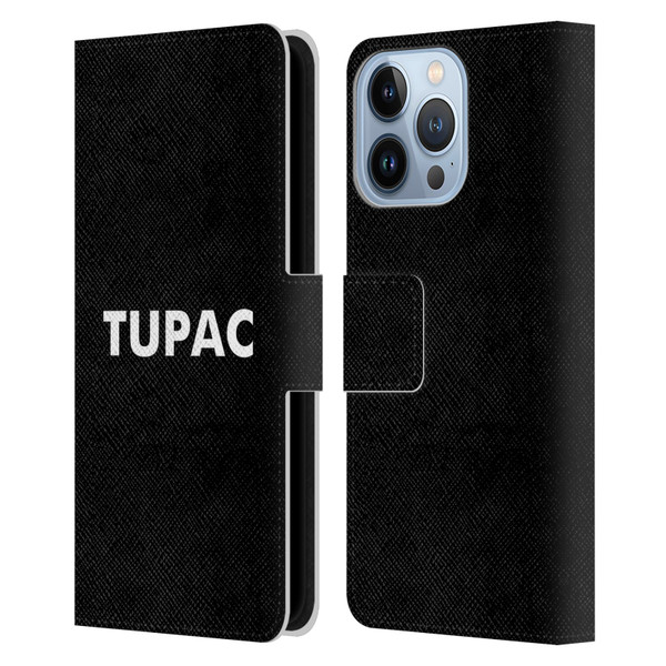 Tupac Shakur Logos Sans Serif Leather Book Wallet Case Cover For Apple iPhone 13 Pro