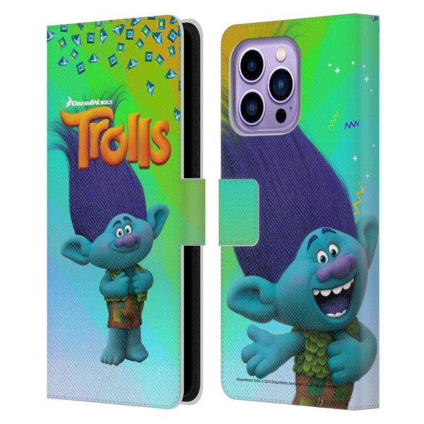 Trolls Snack Pack Branch Leather Book Wallet Case Cover For Apple iPhone 14 Pro Max