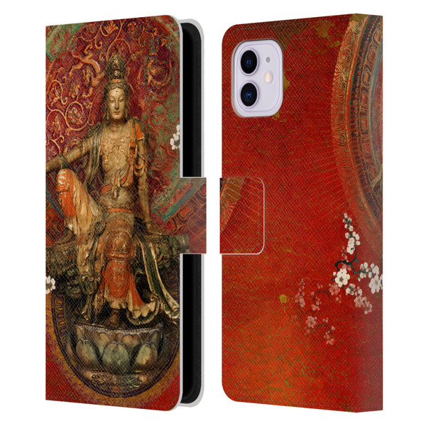 Duirwaigh God Quan Yin Leather Book Wallet Case Cover For Apple iPhone 11