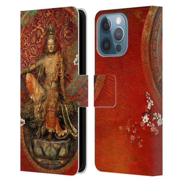 Duirwaigh God Quan Yin Leather Book Wallet Case Cover For Apple iPhone 13 Pro