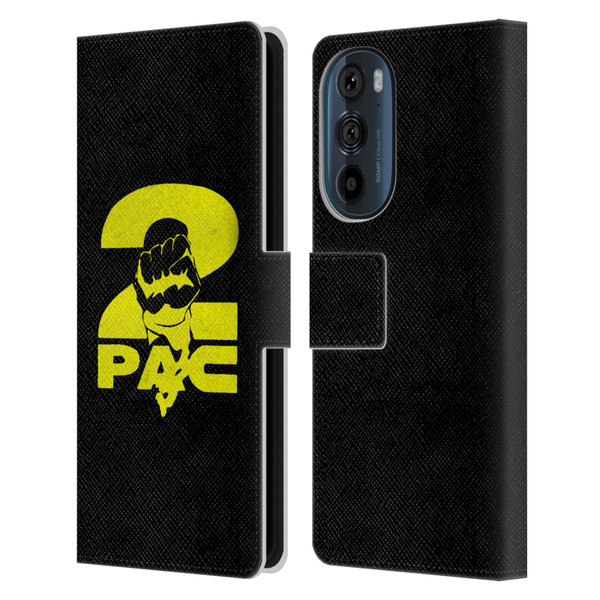 Tupac Shakur Logos Yellow Fist Leather Book Wallet Case Cover For Motorola Edge 30