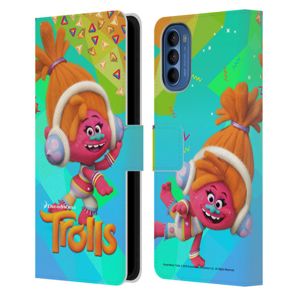 Trolls Snack Pack DJ Suki Leather Book Wallet Case Cover For Motorola Moto G41