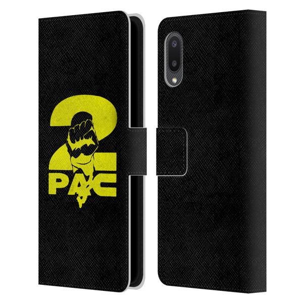 Tupac Shakur Logos Yellow Fist Leather Book Wallet Case Cover For Samsung Galaxy A02/M02 (2021)