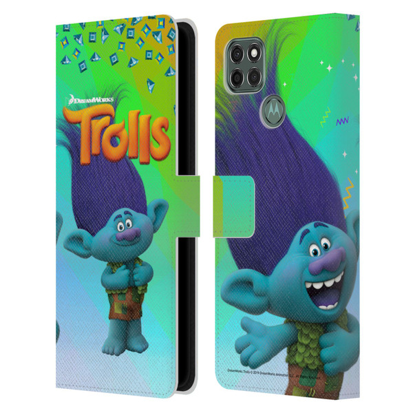 Trolls Snack Pack Branch Leather Book Wallet Case Cover For Motorola Moto G9 Power